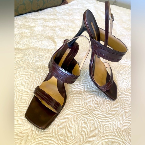 Via Spiga Dark Brown Leather High Heel Sandal, made in Italy. Size 9. - Picture 4 of 11